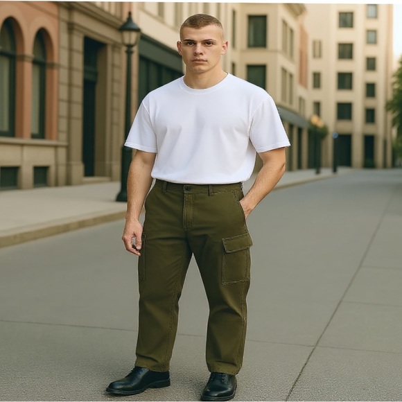 Tactical Cargo Pant Numetal Skater Rip Stop Streetwear Hunting Mid Rise Green - Picture 1 of 14